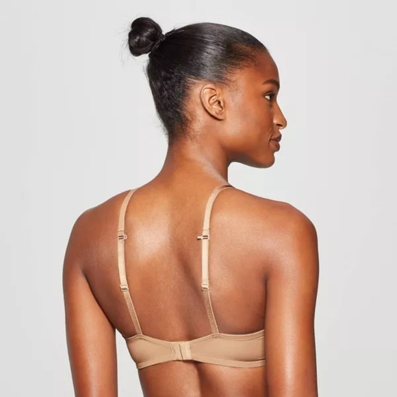 Auden Everyday Lightly Lined Convertible Racer Bk Demi T-Shirt Bra Brown- sz 32B - Picture 5 of 6